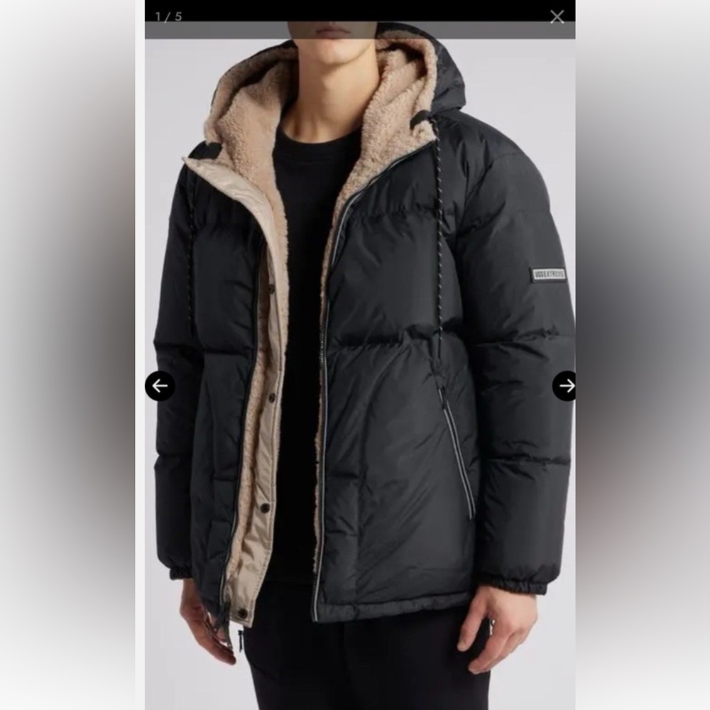 UGG Black Puffer Jacket with Cream Lining